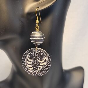 Vintage Alaska Native Fish Salmon Earrings